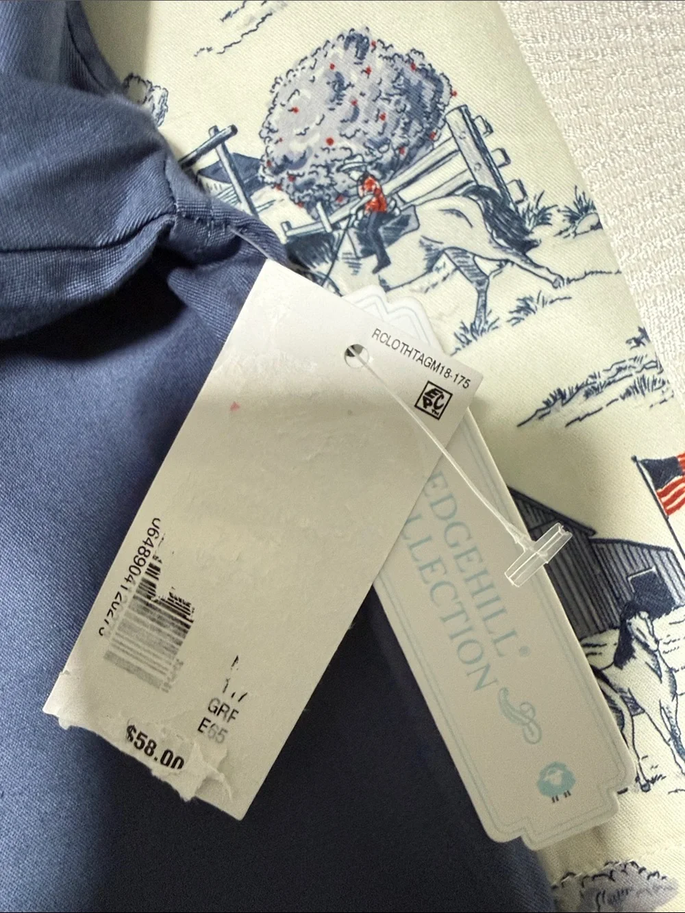 Boys Navy Button-Up Shirt with Toile Print Shorts size 6